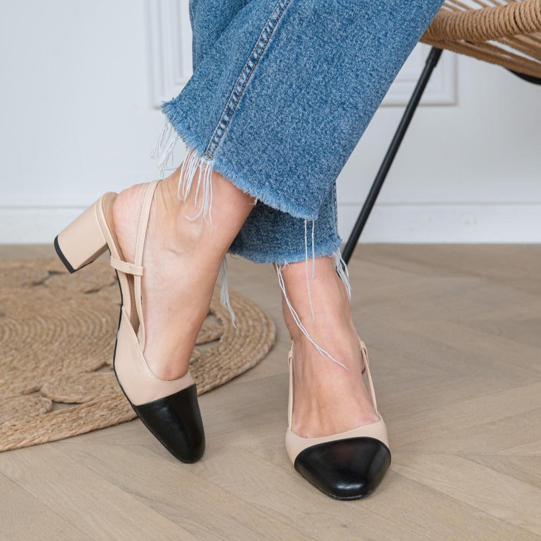 Vera Slingback Cream and Beige