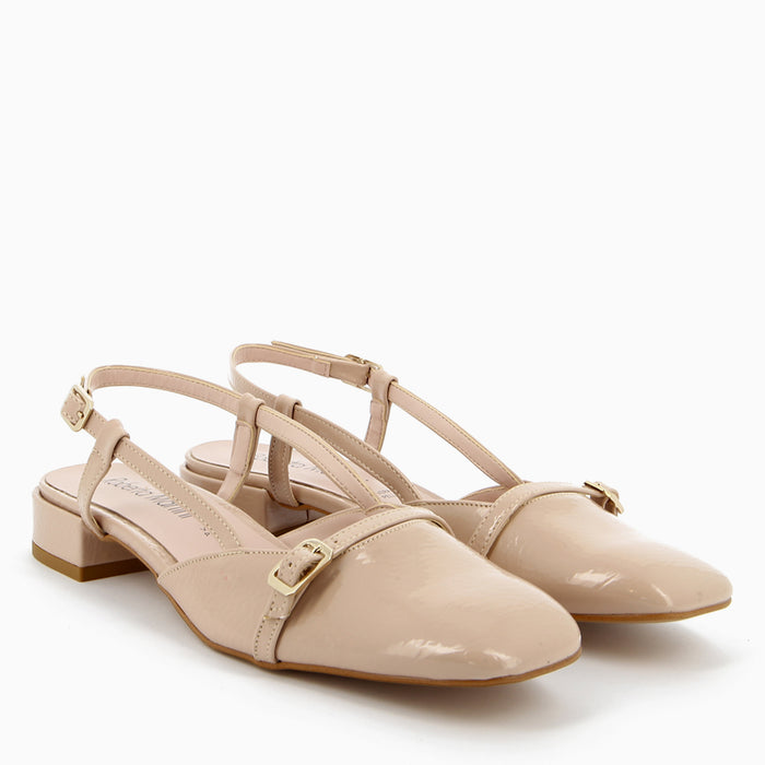 Lara Ballerina Pump Naplak Beige