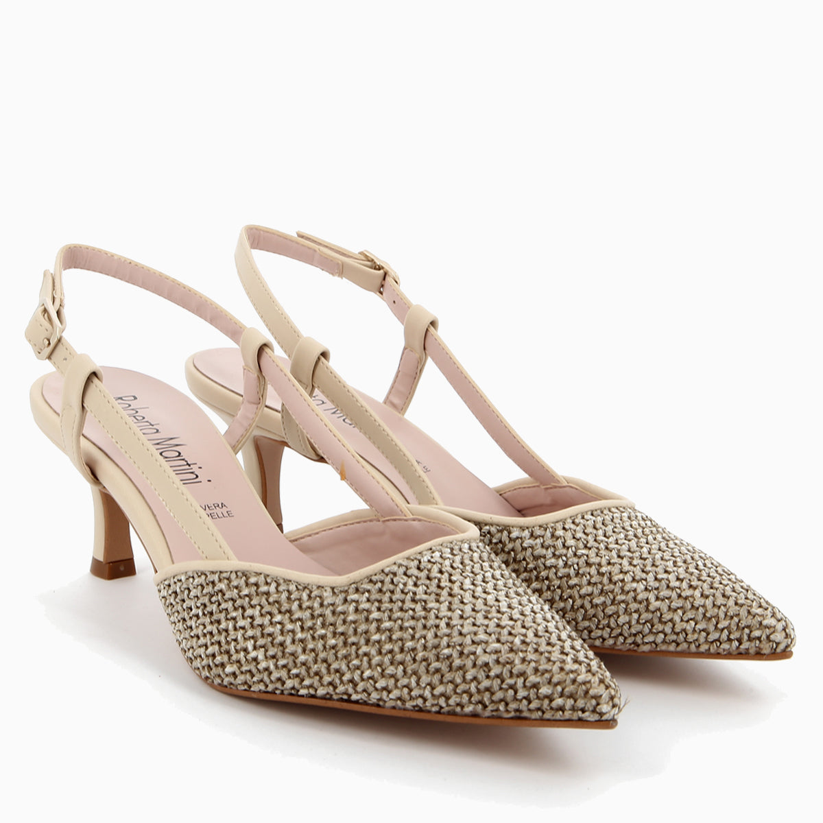 Roberta Martini Slingback Flavia Rafia Beige