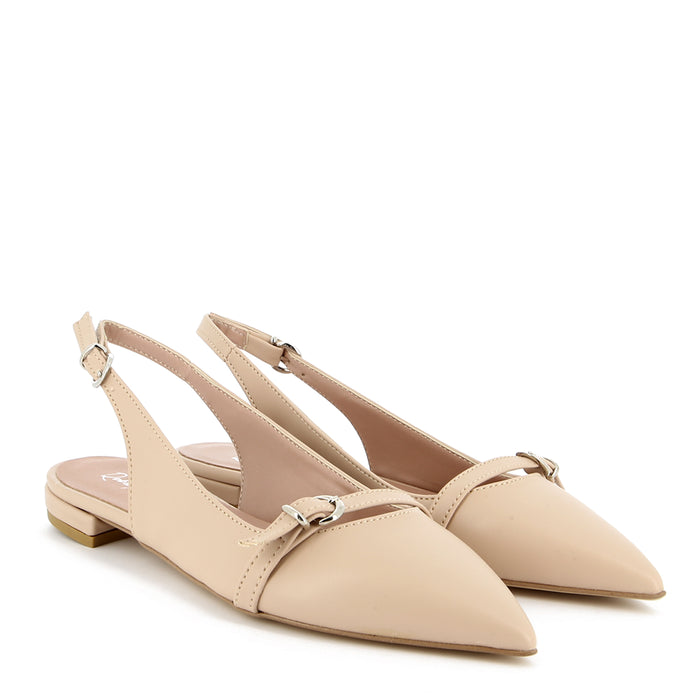 Ballerina Slingback Grace Nappa S. Beige | Roberta Martini