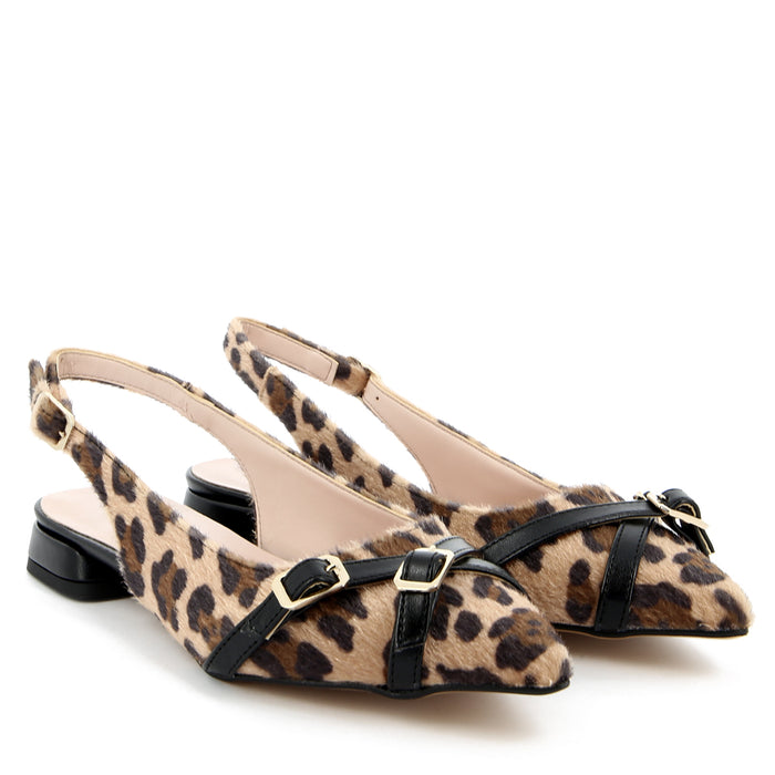 Lea Ballerina Slingback Leopard