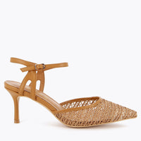 Oriana Slingback Black Woven Raffia