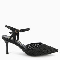 Oriana Slingback Black Woven Raffia