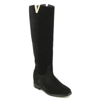 Elodie V-Oro Boot in Black Calf-Suede