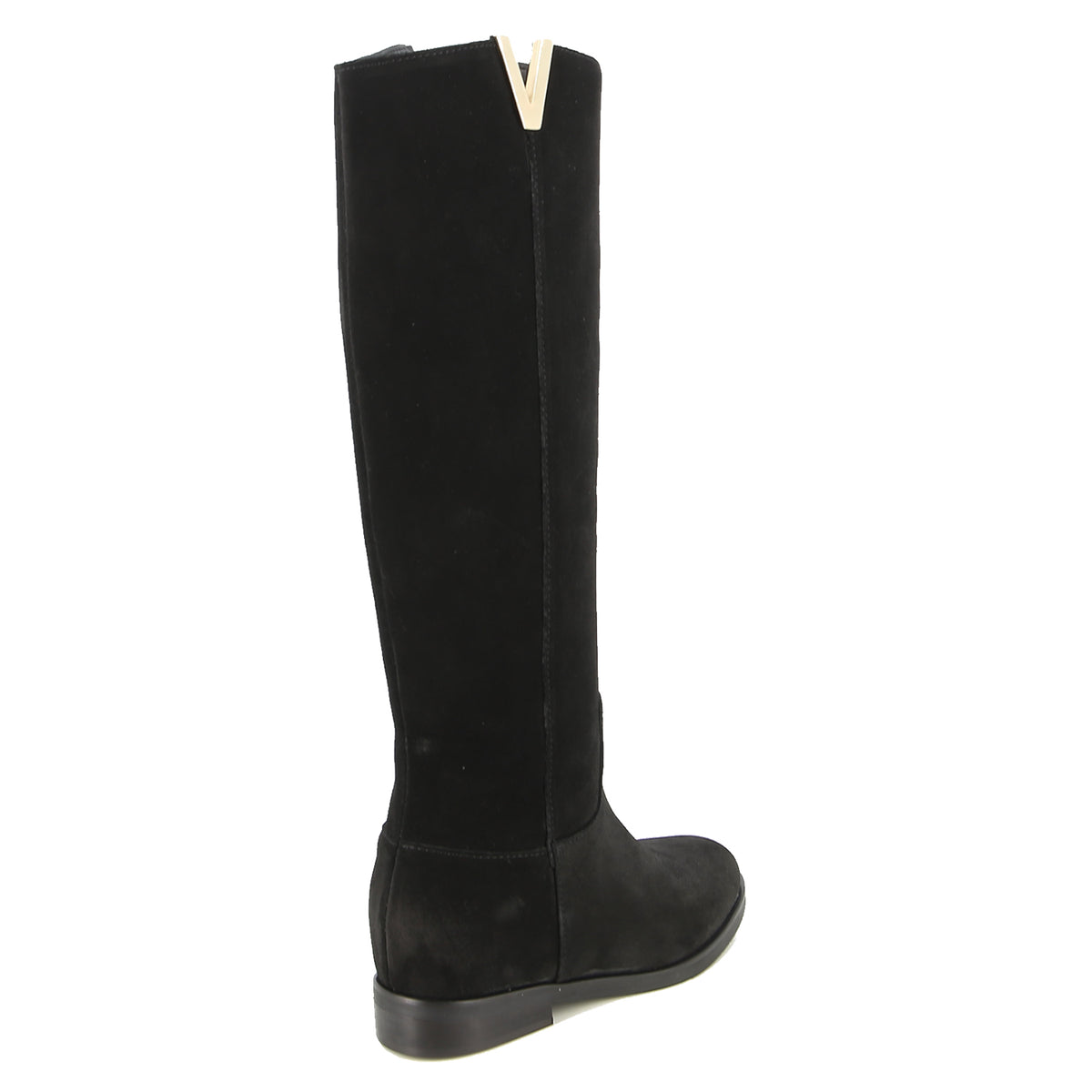 Elodie V-Oro Boot in Black Calf-Suede