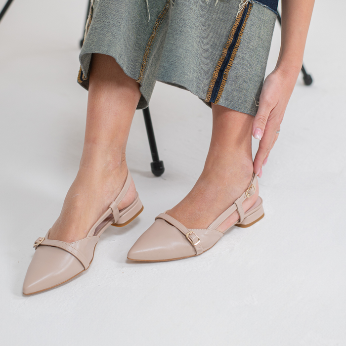 Ginevra Slingback Ballerina Beige