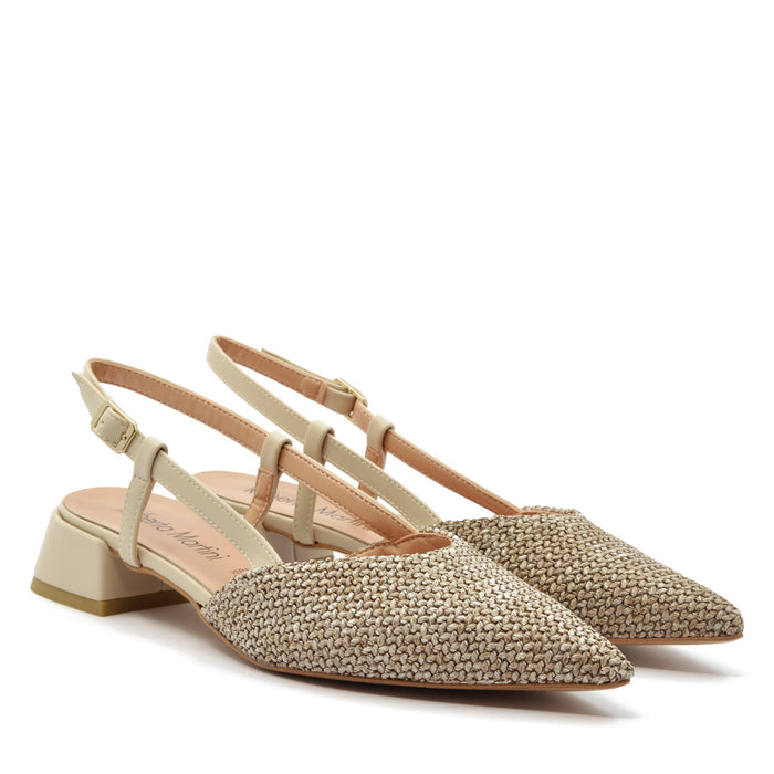 Francy Ballerina Slingback Raffia Latte