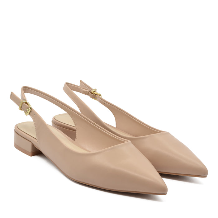 Noemi Décolleté Ballerina with Beige Strap