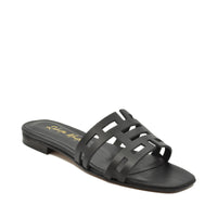 Mykonos Black Flat Sandal