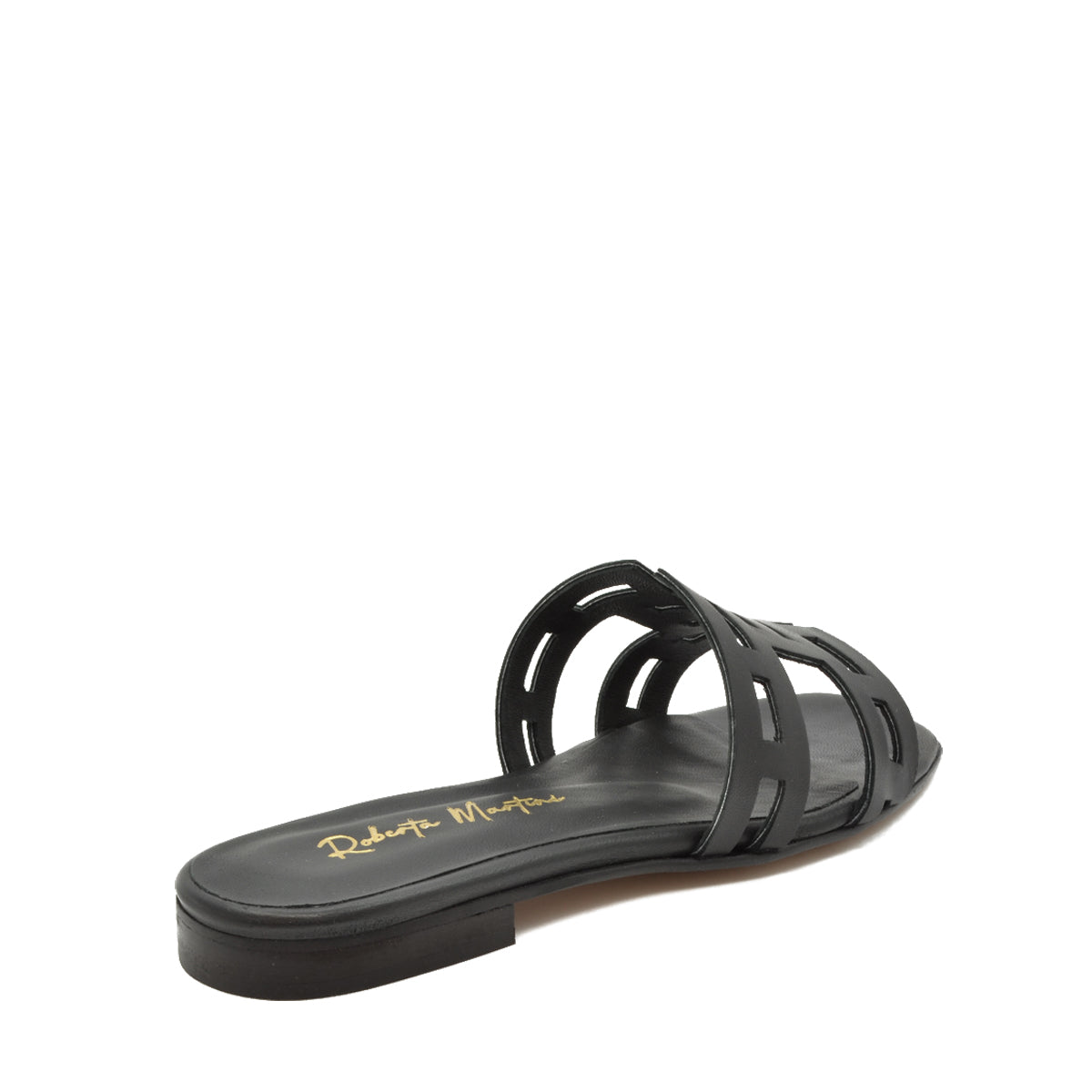 Mykonos Black Flat Sandal