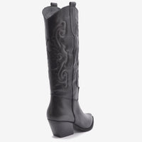 Shania Black Leather Texan Boot