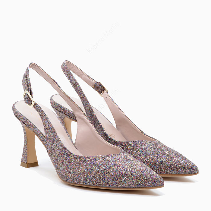 Décolleté Eva con Cinturino Glitter Multicolor | Roberta Martini