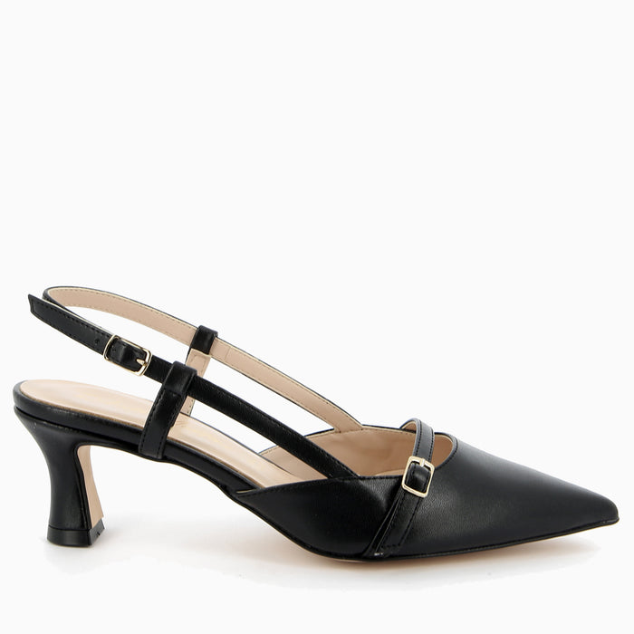 Décolleté Slingback con Cinturino Greta Nero