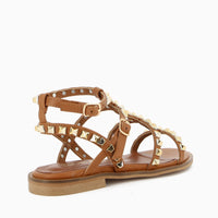 Allegra Tan Sandal with Studs