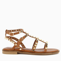 Allegra Tan Sandal with Studs