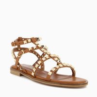 Allegra Tan Sandal with Studs