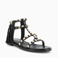 Athena Black Studded Sandal