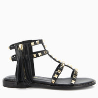 Athena Black Studded Sandal