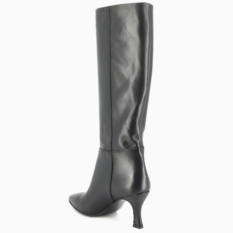 Hanna Black Leather Boot