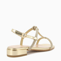 Ivana Gold Sandal with Rhinestone Straps