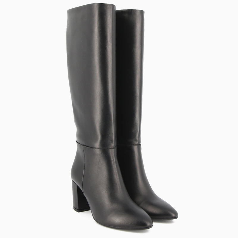 Lorena Black Leather Boot