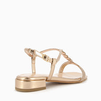 Maddy Rose Gold Sandal with Rhinestone Straps