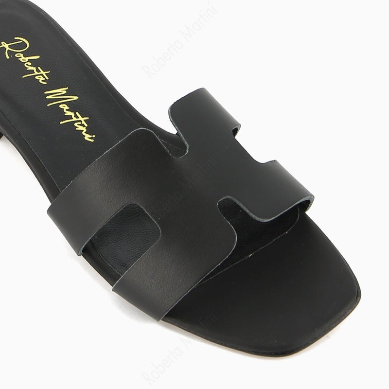 Paris Black flat sandal