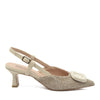 Décolleté Slingback Flavia con Cinturino Raffia Beige