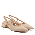 Ballerina Francy Décolleté con Cinturino Bicolore beige