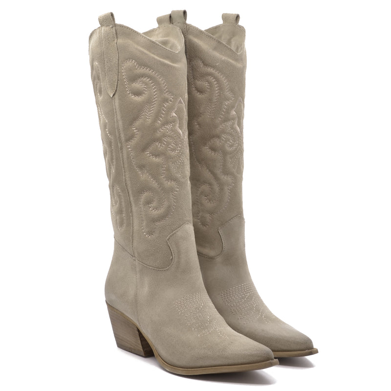 Shania Stivale Texano Beige | Roberta martini