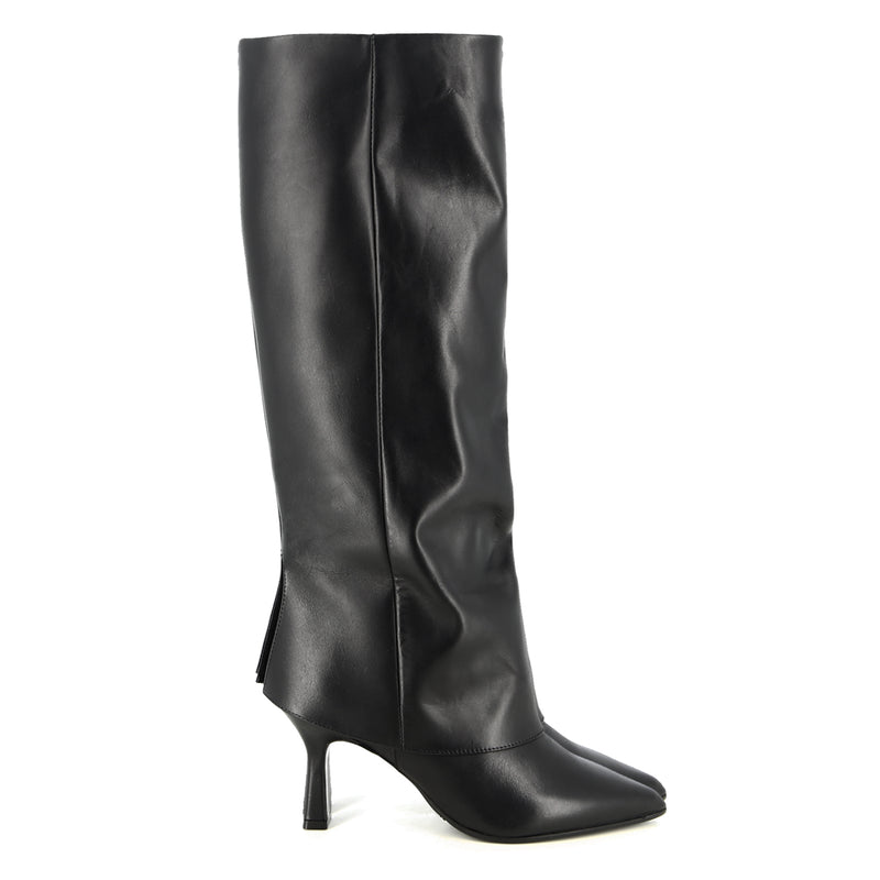 Bota de cuero negra Asia