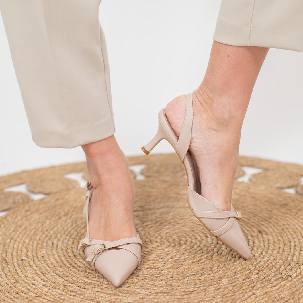 Slingback Alba in Vera Pelle Nappa