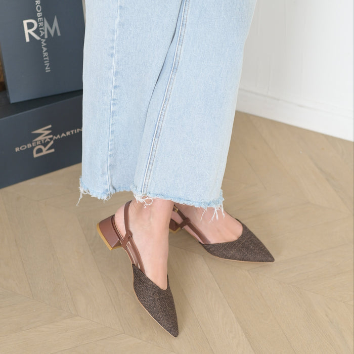 Francy Ballerina Slingback con Cinturino Rafia