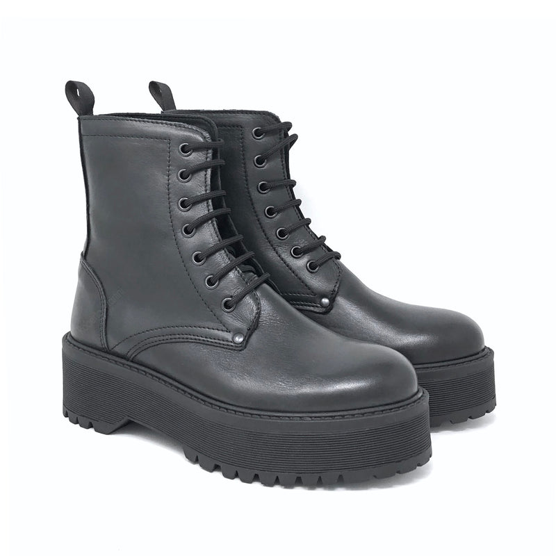 Biker anfibio Paoline Black Calf