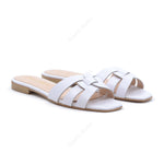 Sandalia plana York blanca